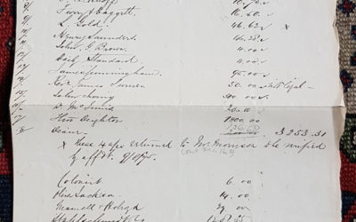 Handwritten list of Gassy Jack’s debts in our Auction 9th March 2019