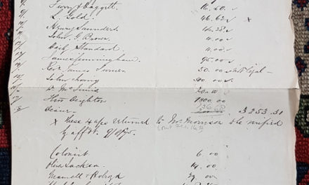 Handwritten list of Gassy Jack’s debts in our Auction 9th March 2019