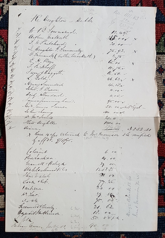 lot 145 Gassy Jack Deighton estate document unfolded