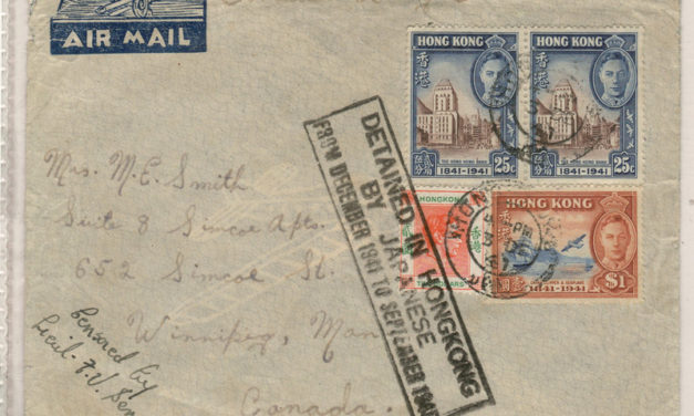 Cover 3 Dec 1941 Detained in Hong Kong by Japanese Censored C.A.O.