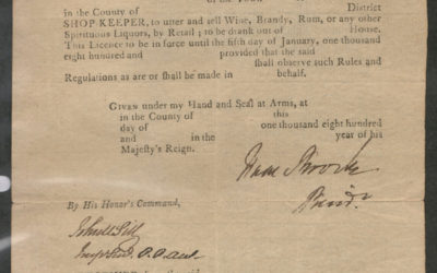 Sir Isaac Brock signed 1811 Upper Canada liquor licence