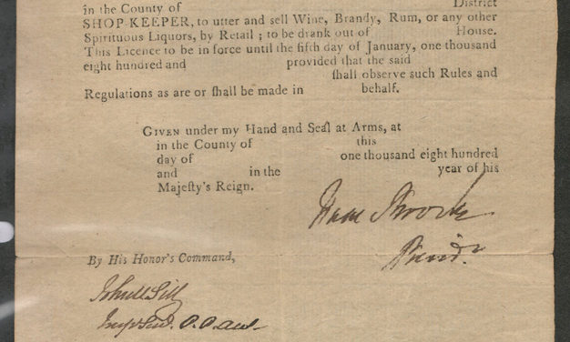 Sir Isaac Brock signed 1811 Upper Canada liquor licence