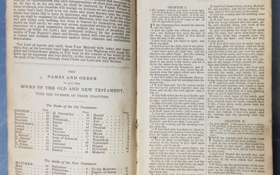 Samuel Brighouse signed, well worn Family Bible