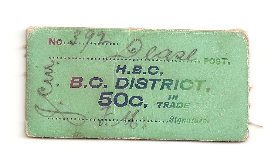Front of Dease Post Creek green 50 Cent card money