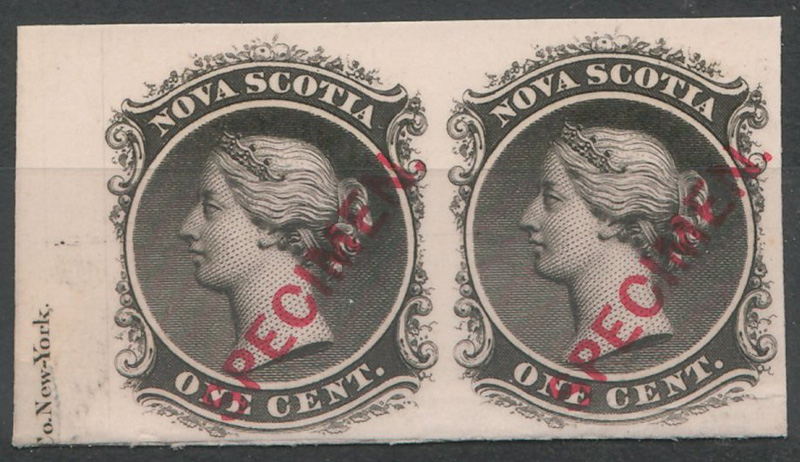 Pair 1c, stamped 'specimen' 