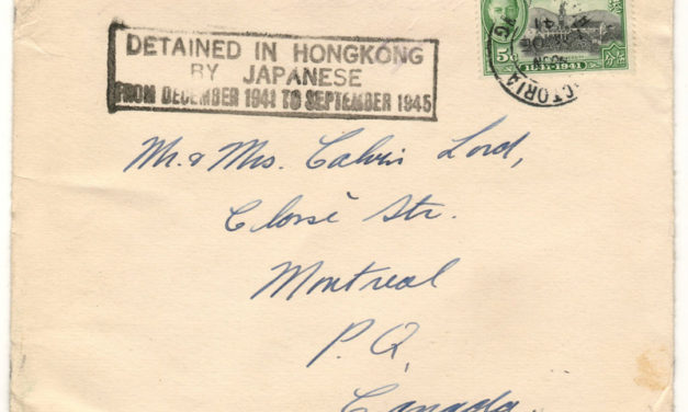 8 Dec 1941 Force C 5c Cover to Montreal w/ 5 Dec Christmas Card “Detained in Hong Kong by Japanese”