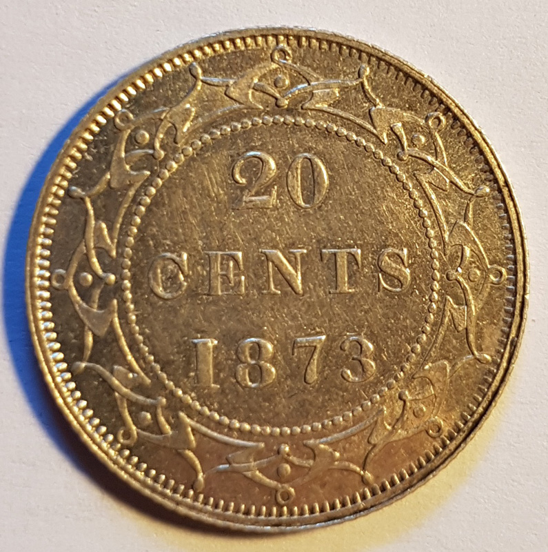 reverse showing 20 cents 1873