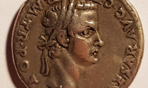 Caligula 37-41AD Silver Denarius w/ Augustus Caesar