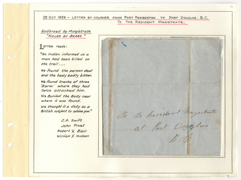 Letter folded and mounted on Wellburn album page
