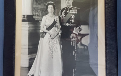 Queen Elizabeth II & Prince Philip signed, framed 1969 photo