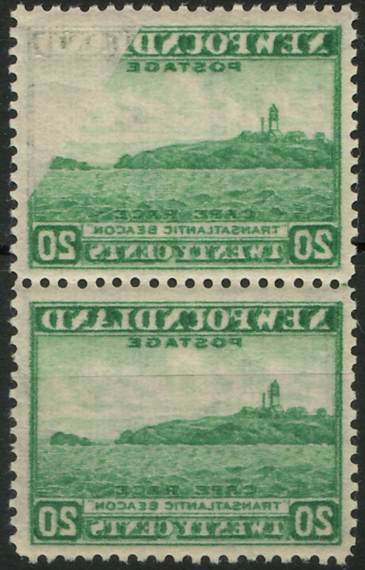 Pair of stamps showing offset