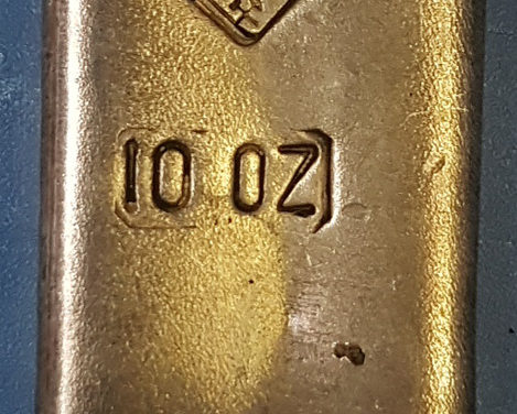 Johnson Matthey .999+ Fine Poured 10 ounce Silver Bar