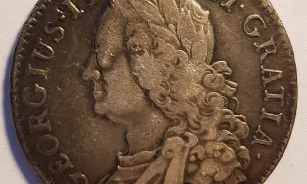 Great Britain VF 1745 George II Lima Silver Half Crown