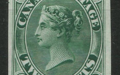 Canada #20TCii VF 1864 2c Green Trial Colour Plate Proof on india