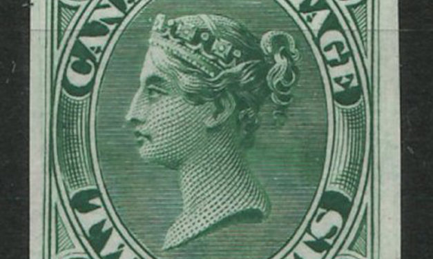 Canada #20TCii VF 1864 2c Green Trial Colour Plate Proof on india