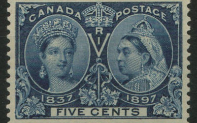 Canada #54 VF+ Never Hinged 1897 5c QV Jubilee Gem