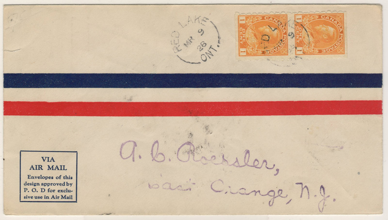 front of cover with stamps and address