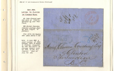 Page 20, 17 Sep 1864 G.P.O., P.O. Paid Victoria folded letter to Clinton