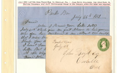 Page 23 – July 26 1857 10c U.S. Postal Stationery Cover & Letter to John Boyd