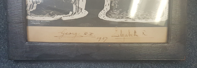 Royal Signatures at bottom of photograph