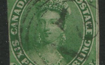 Canada #9 Fine 4-ring Numeral #21 Montreal Used 1857 7.5d