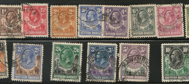 Northern Rhodesia #1/16 Used 1925/1929 George V US$332. (15)