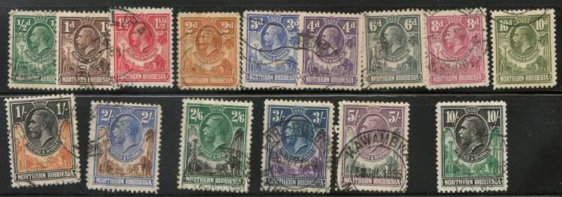 15 stamps in two rows