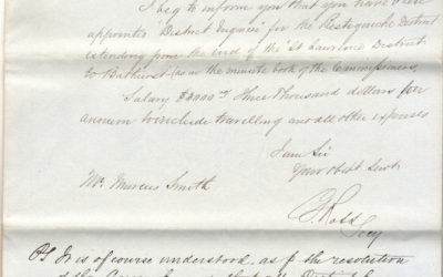 Intercolonial Railway 1869 Marcus Smith appointment letter