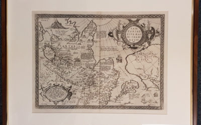 Tartary Map A. Ortelius framed 18.5×13.5 Map of Asia & N. America