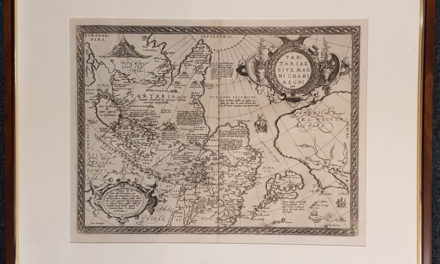 Tartary Map A. Ortelius framed 18.5×13.5 Map of Asia & N. America