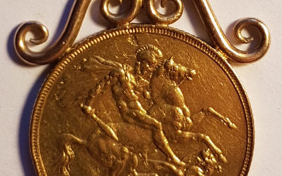 Great Britain 1887 Victoria Golden Jubilee Gold Sovereign in original mount