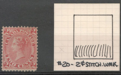 Canada #20ii Fine Unused 2c Stitch Watermark