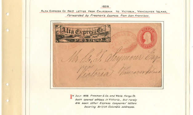 Page 25, Alta & Freeman & Co. 1858 SFR dual Express Cover to Victoria, V.I. in Fraser River Gold Rush collection