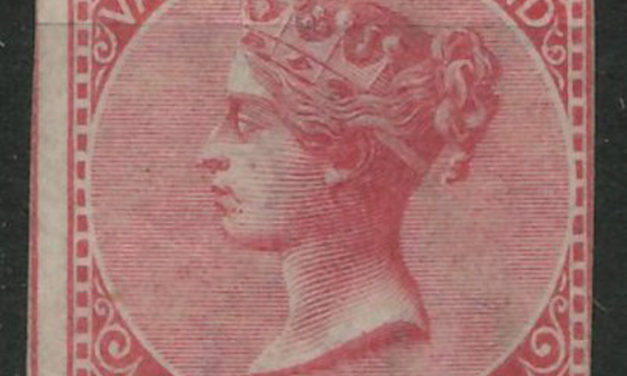 B.C. #3 Fine Unused 1865 5c Rose Imperforate, tear & thin 2007 Greene certificate states genuine $20,000