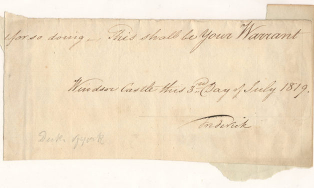 Frederick (Grand Old) Duke of York 1819 Signed Warrant Portion