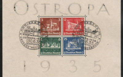 Germany #B68 30 My 1935 Used Ostropa Souvenir Sheet
