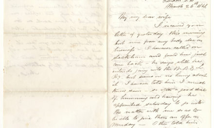 26 Mar 1868 London Marcus Smith Letter mentions John A. Macdonald