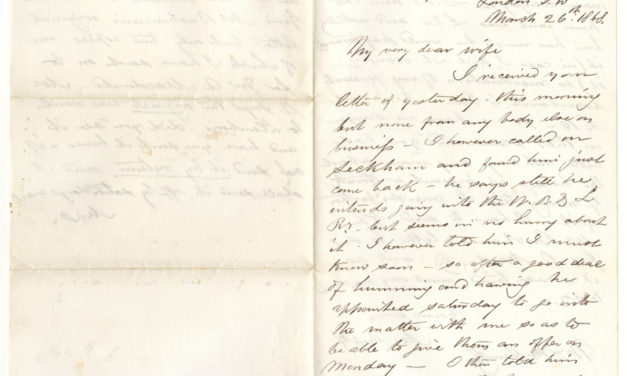 26 Mar 1868 London Marcus Smith Letter mentions John A. Macdonald
