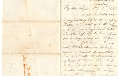 Marcus Smith 1868 London 2-page letter mentions Sir John A. Macdonald