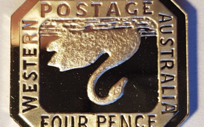Western Australia #3avar Proof 8gm Sterling Silver stamp replica