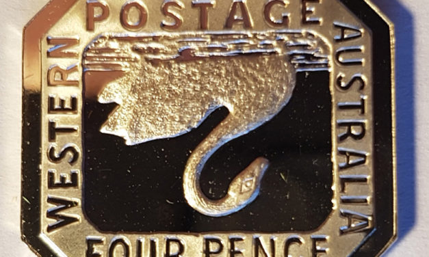 Western Australia #3avar Proof 8gm Sterling Silver stamp replica