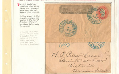 Page 27, Wells Fargo 1858/59 San Francisco/Victoria Paste-up to H.P.P. Crease, Fraser River Gold Rush Collection
