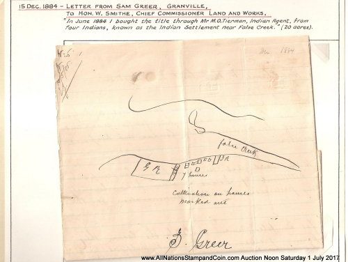 Page 80, Sam Greer Land claim letter & hand drawn map, Historic Vancouver