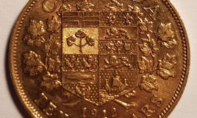 Canada XF 1912 George V Gold 10 Dollars .4837oz AGW