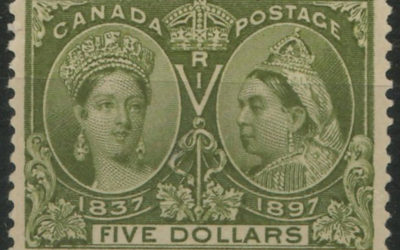 Canada #65 VF Mint 1897 $5 Jubilee Well Centered