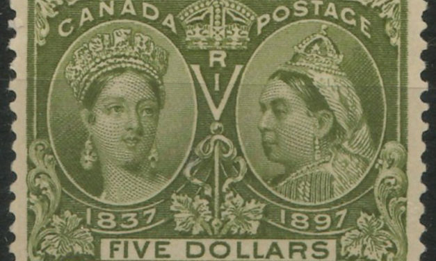 Canada #65 VF Mint 1897 $5 Jubilee Well Centered