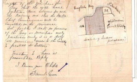 Page 76, December 1884 Sam Greer Kits Beach Land Claim Letter & Map