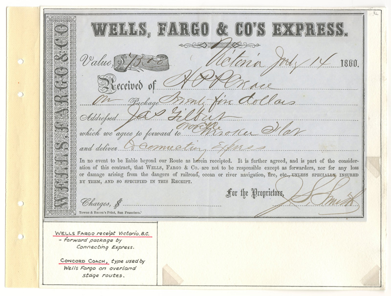 Wells Fargo Receipt on Wellburn album page