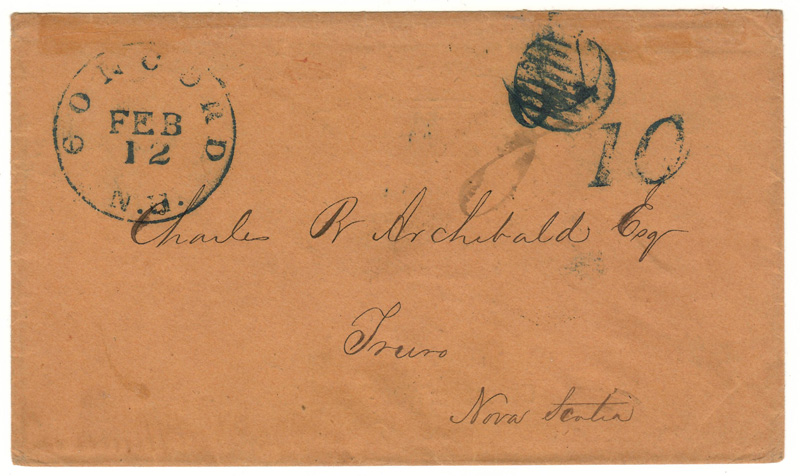 Handwritten address and cancels