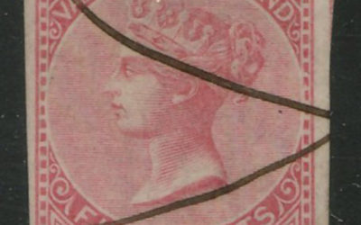British Columbia #3 VF m/s Used 1865 5c Rose ex William Gross